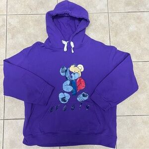 Moschino Couture Efooly Teddy Bear Hooded Pullover Small Purple Hoodie